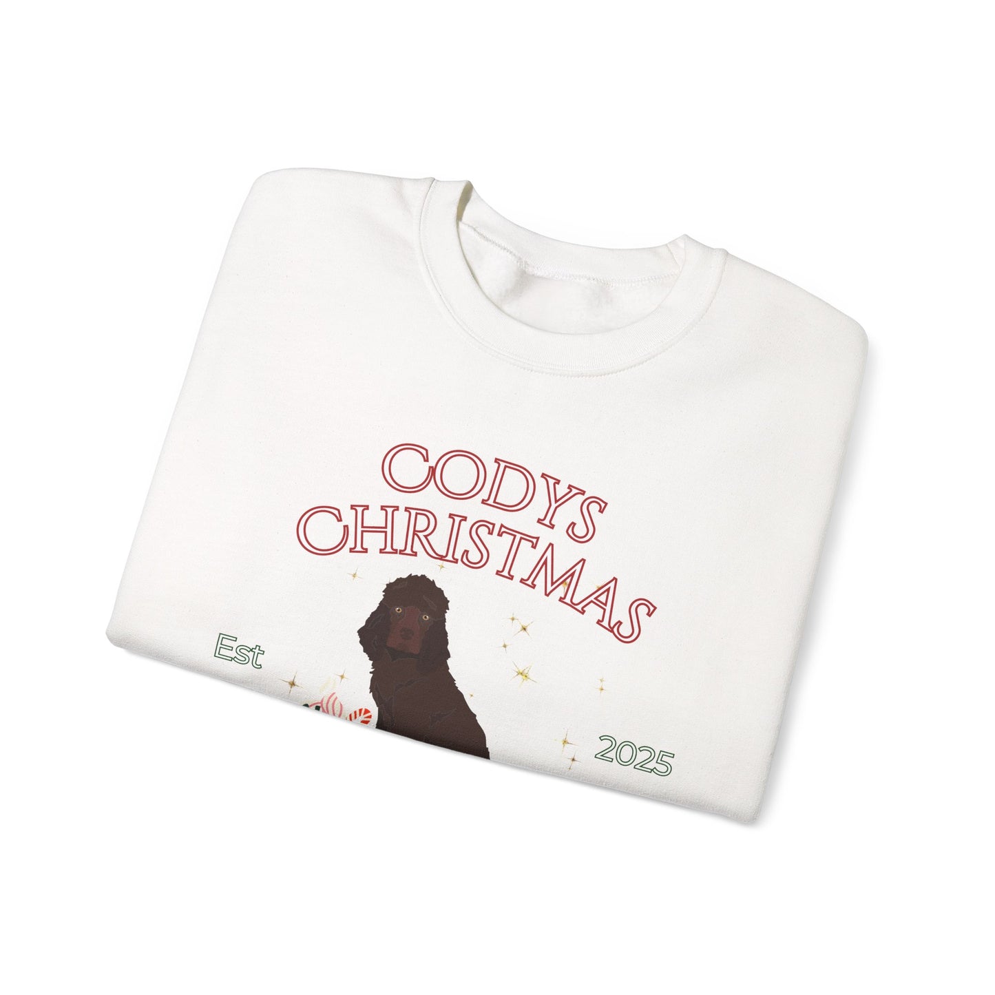 Irish Water Spaniel Dog Christmas Social Club Unisex Heavy Blend Crewneck Sweatshirt Custom Name