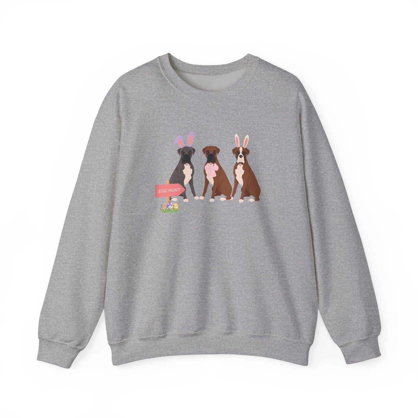 Boxer Dog Easter Unisex Heavy Blend Crewneck Sweatshirt, easter, Cute Dog Mom Gift