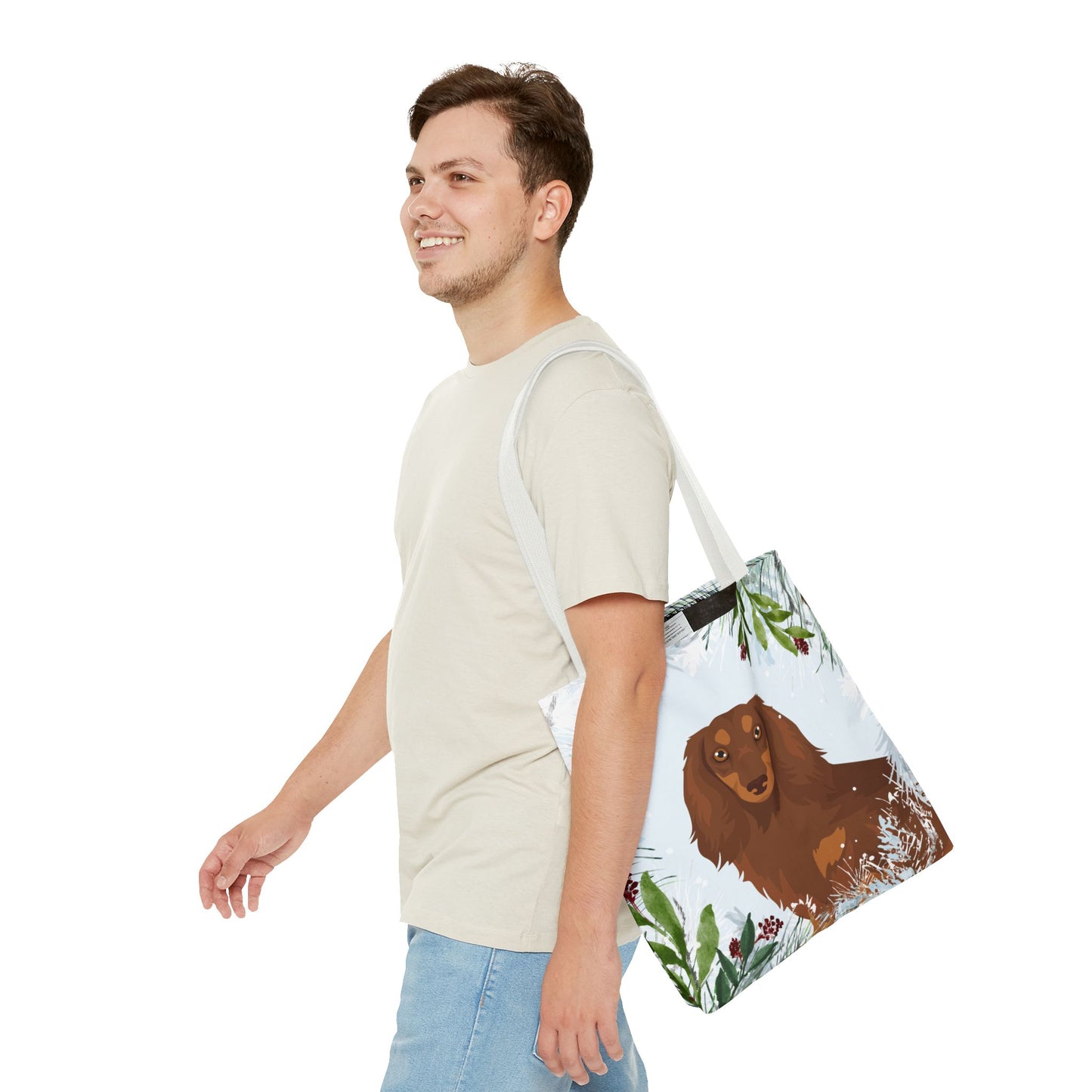 Dachshund Dog Christmas Holiday Tote Bag 16x16