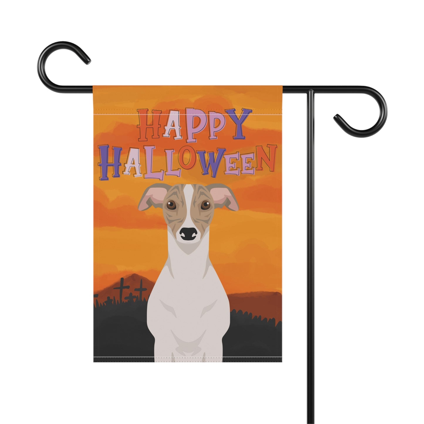 Whippet Dog Halloween Garden Flag