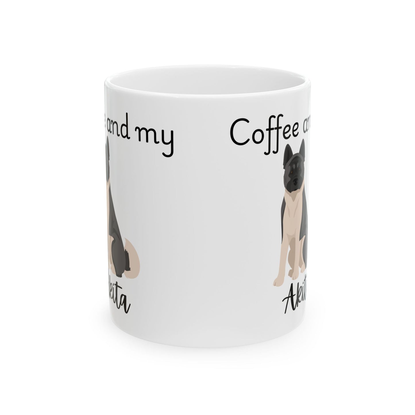 Coffee and My Akita Ceramic Mug | Dog Lover Gift, Pet Owner Cup, Cute Mug for Dog Moms, Funny Mug for Coffee Lovers