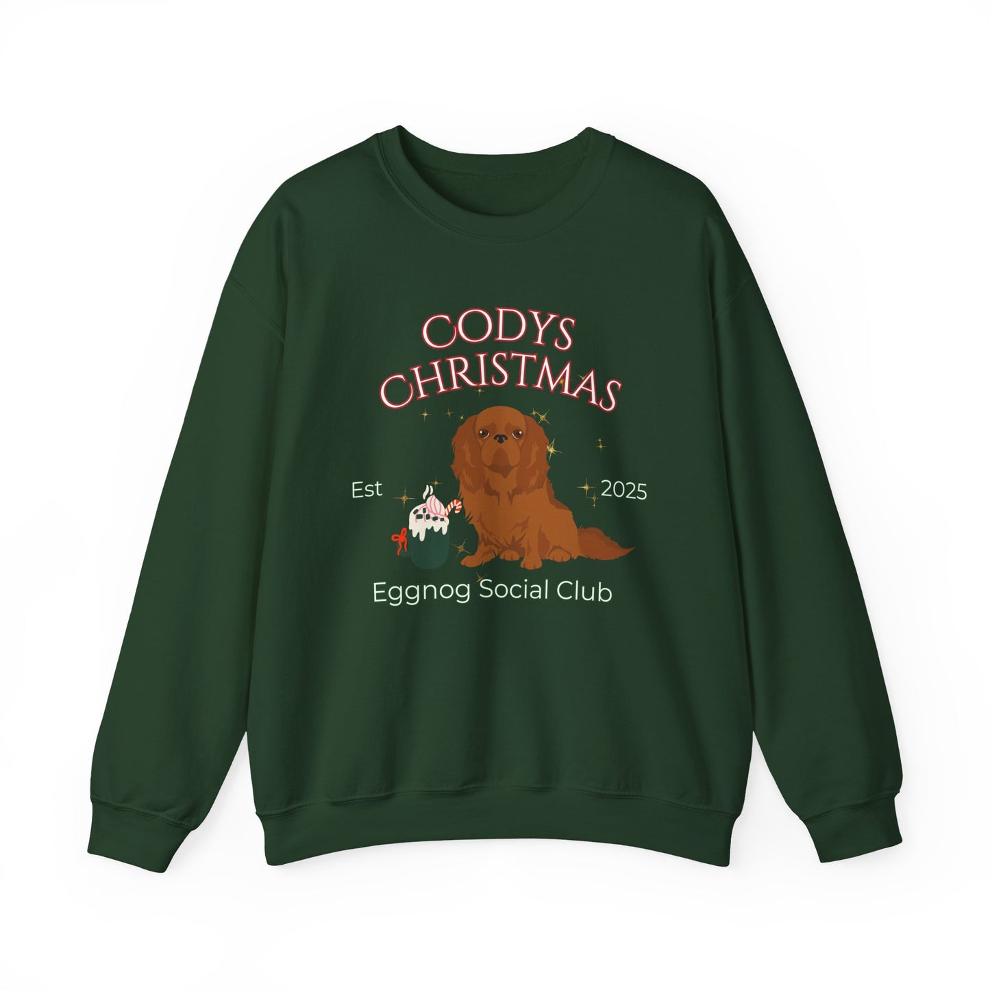 English Toy Spaniel Dog Christmas Social Club Unisex Heavy Blend Crewneck Sweatshirt Custom Name