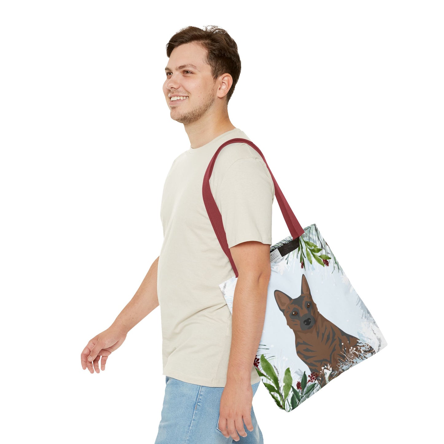 Kai Ken Dog Christmas Holiday Tote Bag 16x16