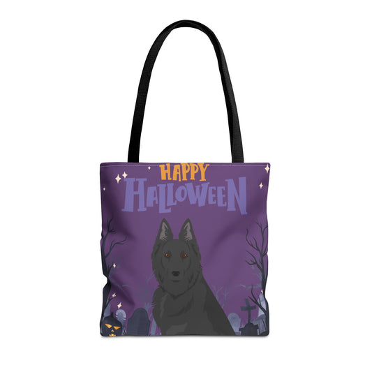 Belgain Sheepdog Dog Happy Halloween Tote Bag 16x16