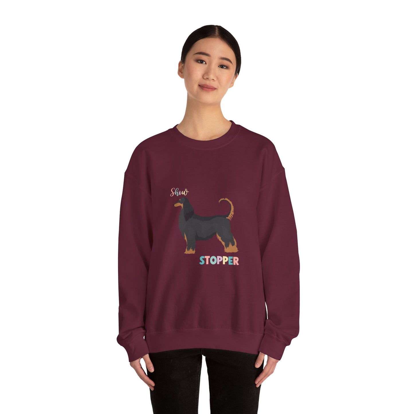 Afghan Hound Dog Unisex Heavy Blend Crewneck Sweatshirt
