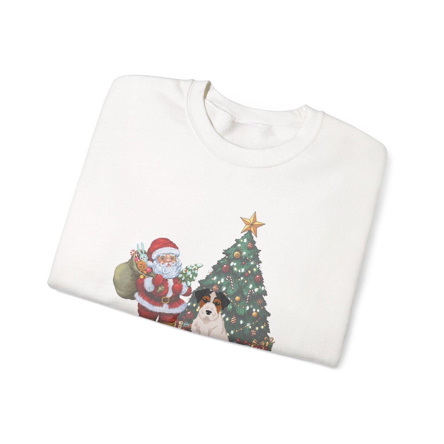 Jack Russell Terrier Dog Santa's Little Helper Unisex Heavy Blend Crewneck Sweatshirt