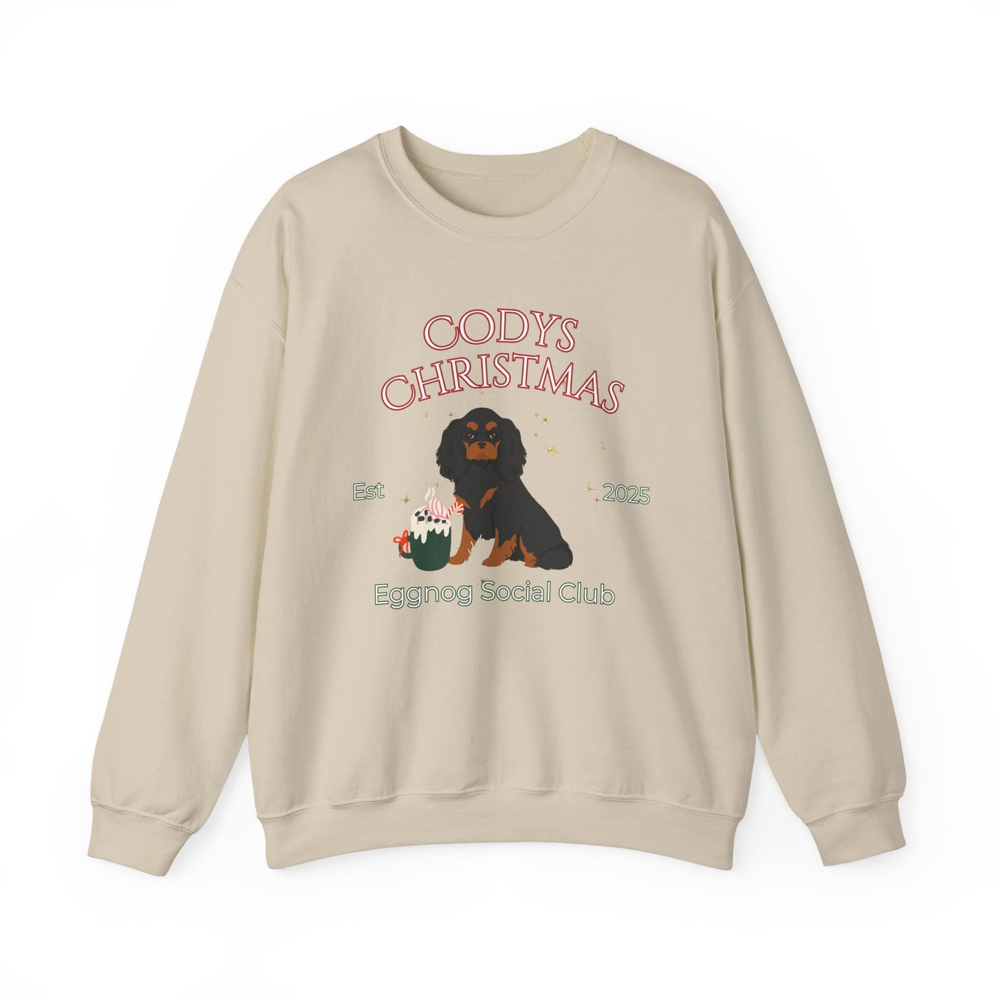 Cavalier King Charles Spaniel Dog Christmas Social Club Unisex Heavy Blend Crewneck Sweatshirt Custom Name