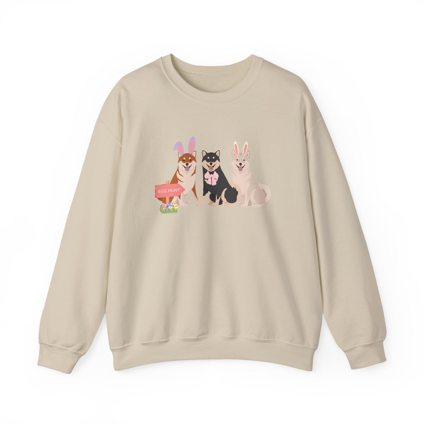 Shiba Inu Dog Easter Unisex Heavy Blend Crewneck Sweatshirt, easter, Cute Dog Mom Gift