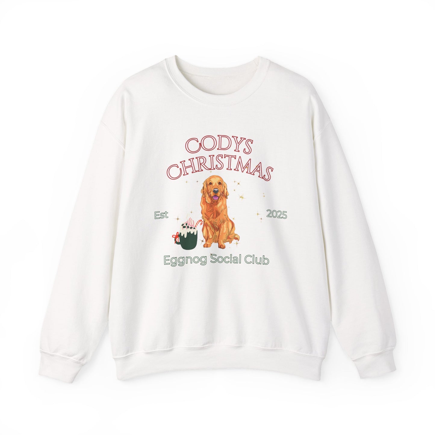 Golden Retriever Dog Christmas Social Club Unisex Heavy Blend Crewneck Sweatshirt Custom Name