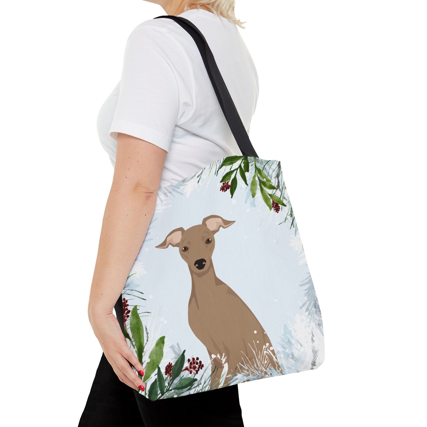 Italian Greyhound Dog Christmas Holiday Tote Bag 16x16
