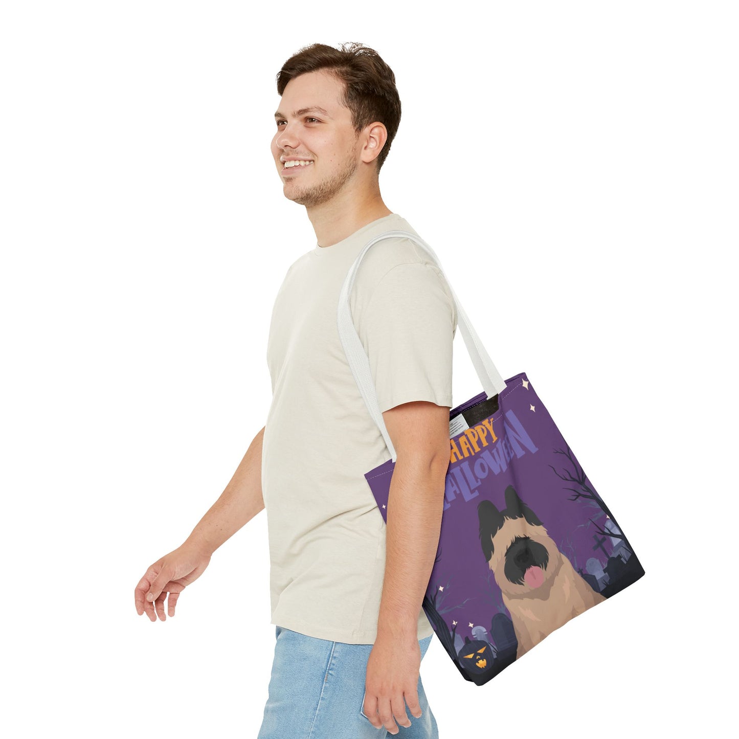 Briard Dog Happy Halloween Tote Bag 16x16