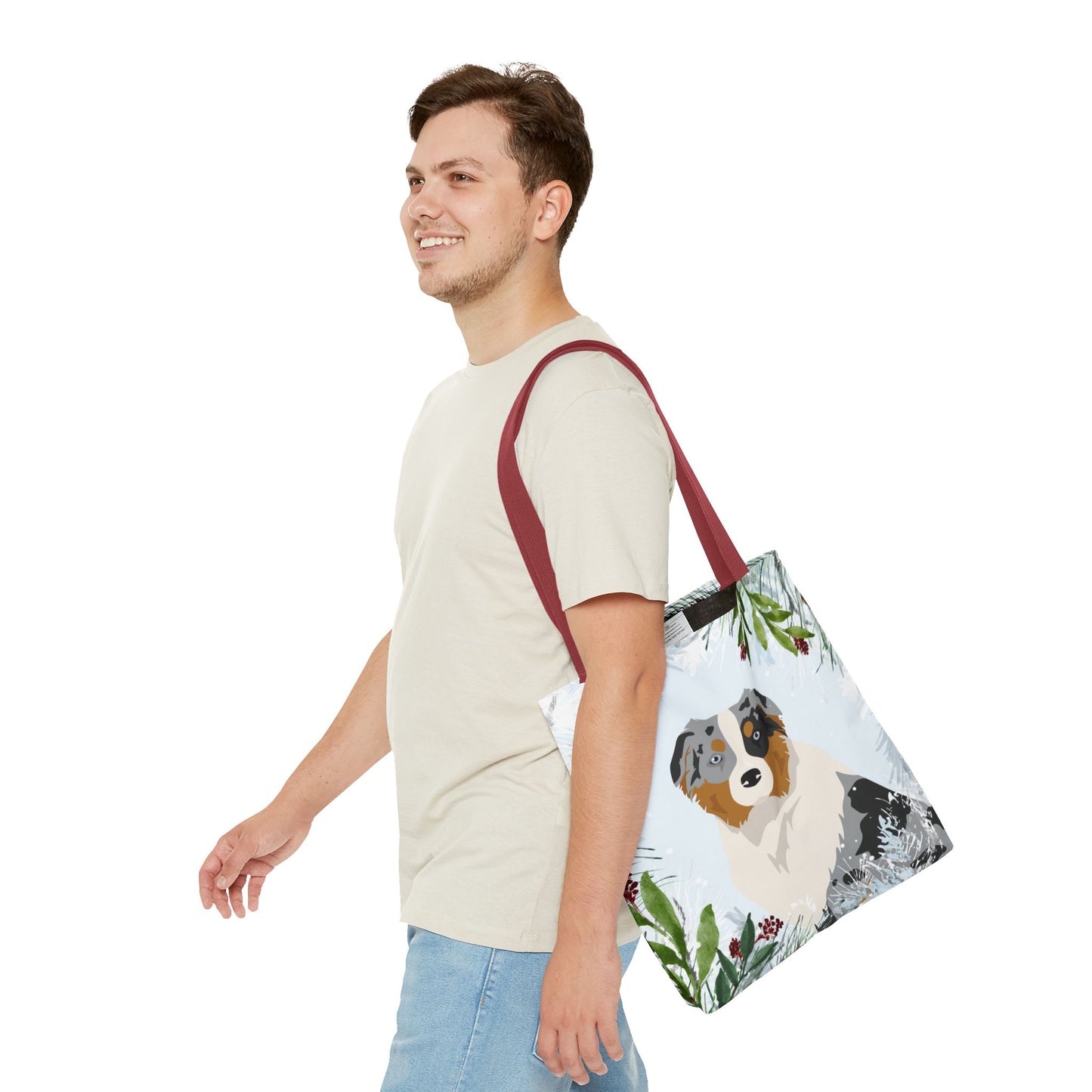 Australian Shepherd Dog Christmas Holiday Tote Bag 16x16