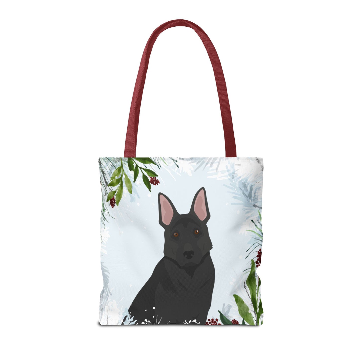 German Shepherd Dog Christmas Holiday Tote Bag 16x16