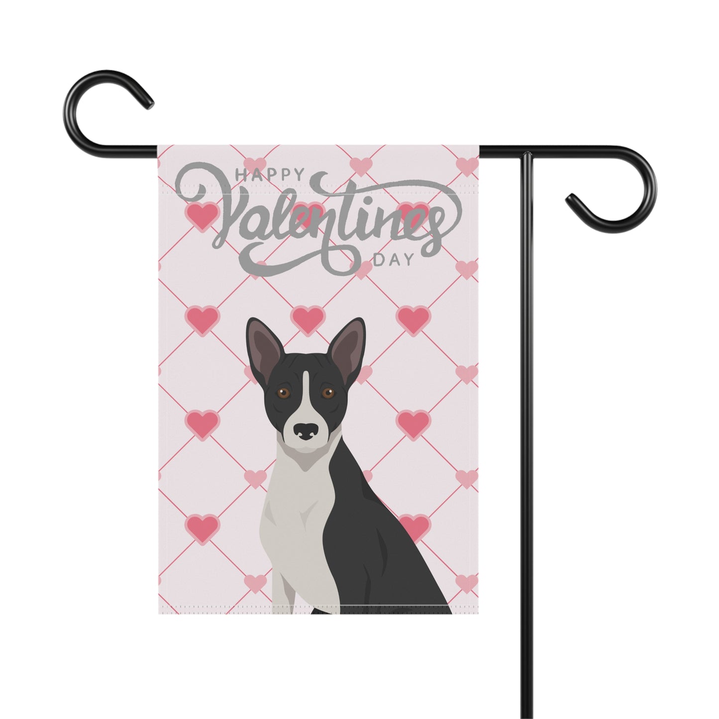 Basenji Dog Valentines Day Garden Flag