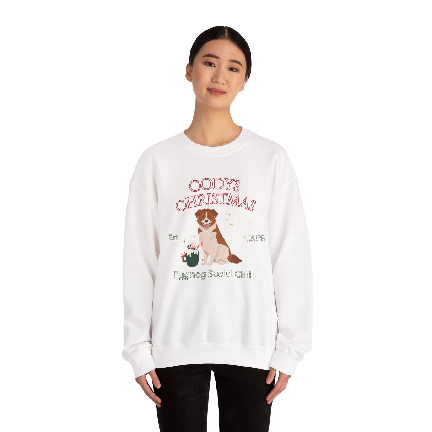 Aidi Dog Christmas Social Club Unisex Heavy Blend Crewneck Sweatshirt Custom Name