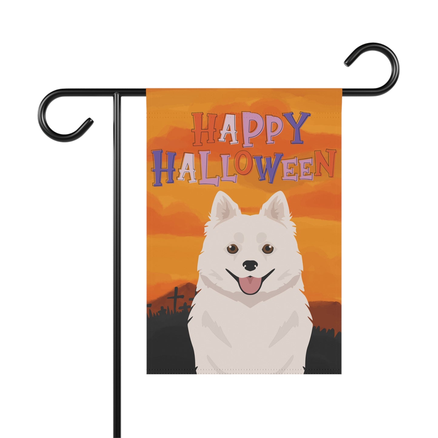 American Eskimo Dog Dog Halloween Garden Flag