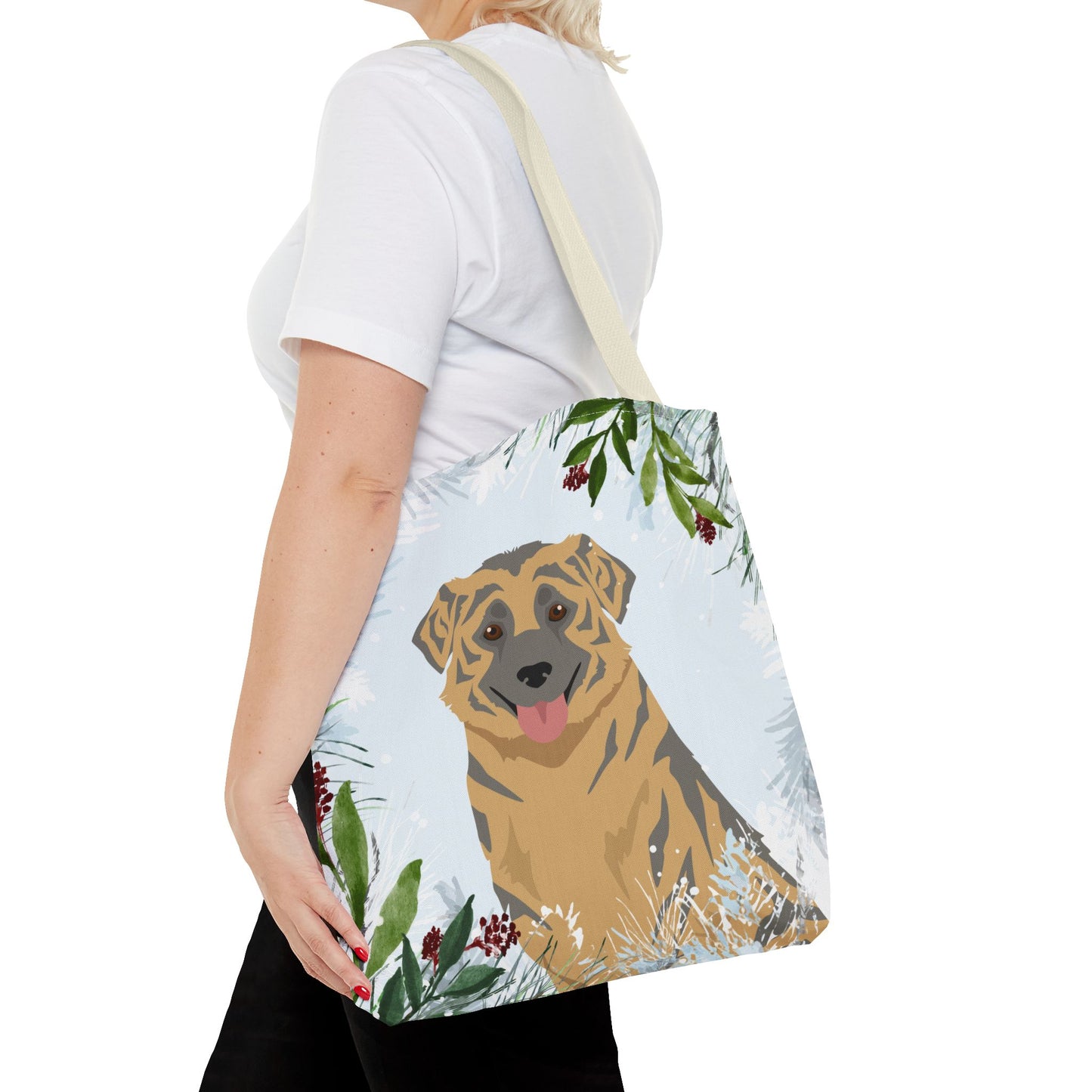Aidi Dog Christmas Holiday Tote Bag 16x16