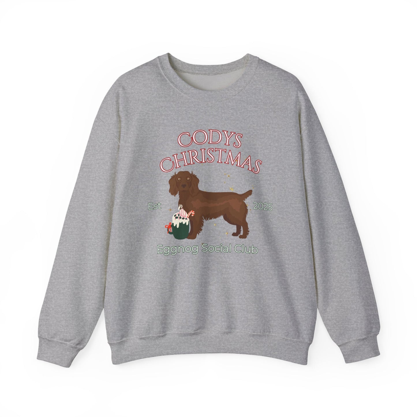Boykin Spaniel Dog Christmas Social Club Unisex Heavy Blend Crewneck Sweatshirt Custom Name