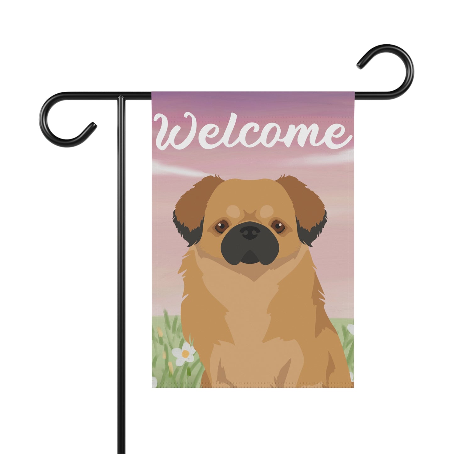 Tibetan Spaniel Dog Welcome Garden Flag