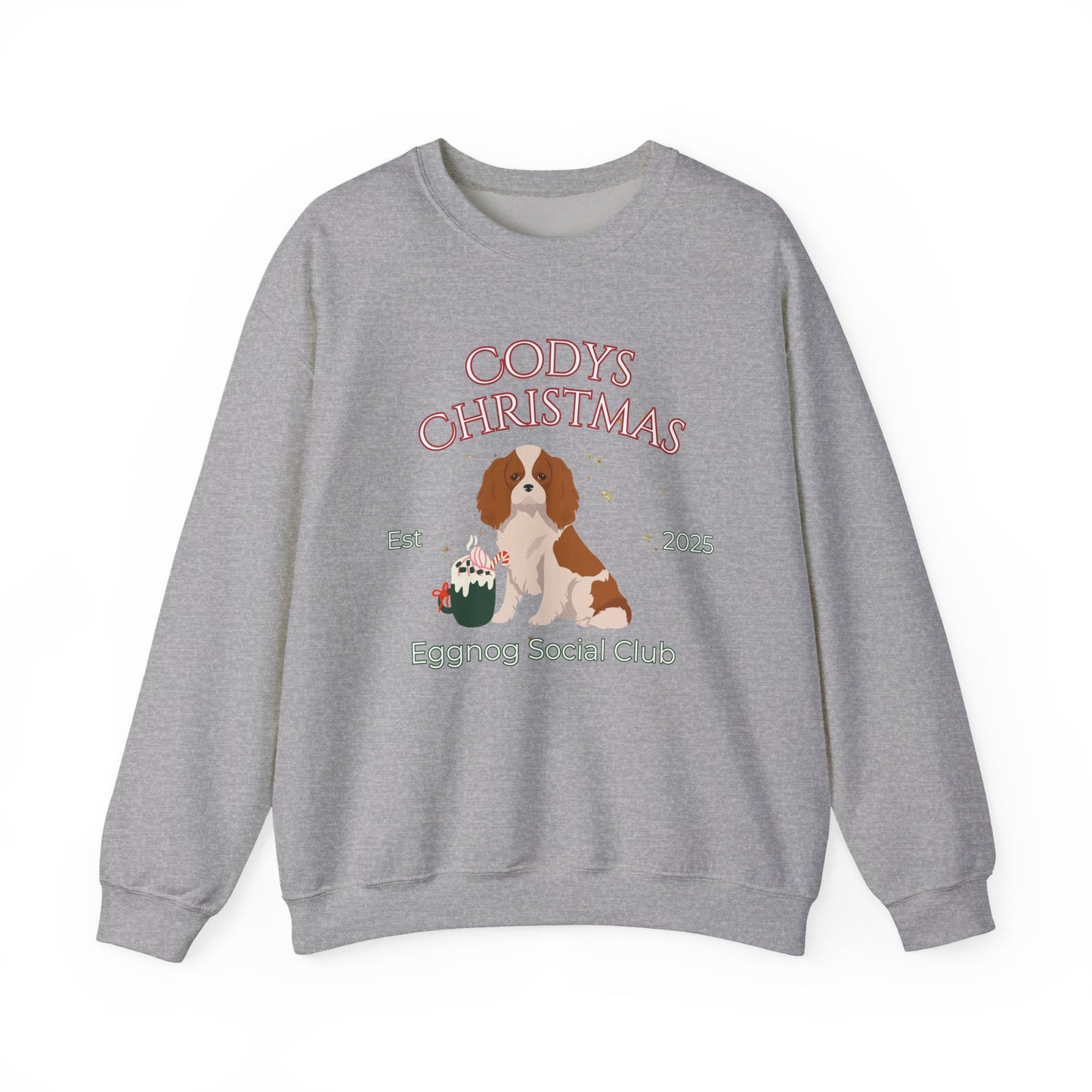 Cavalier King Charles Spaniel Dog Christmas Social Club Unisex Heavy Blend Crewneck Sweatshirt Custom Name