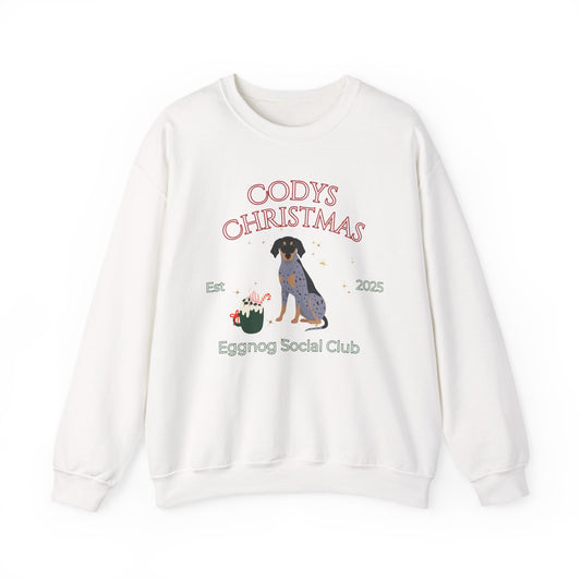 Bluetick Coonhound Dog Christmas Social Club Unisex Heavy Blend Crewneck Sweatshirt Custom Name