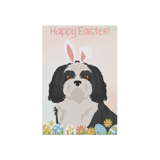 Shih Tzu Dog Happy Easter Garden Flag