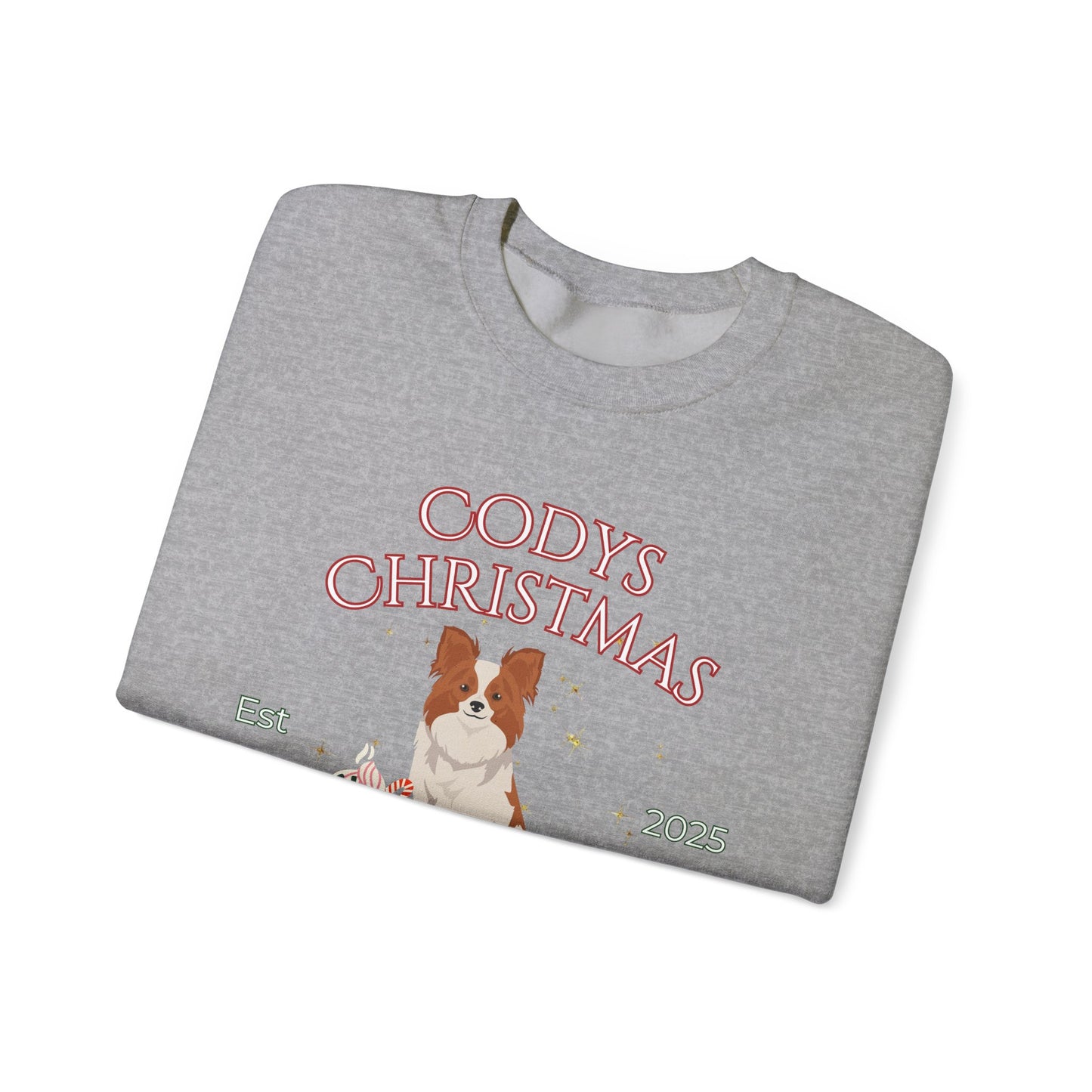 Papillon Dog Christmas Social Club Unisex Heavy Blend Crewneck Sweatshirt Custom Name