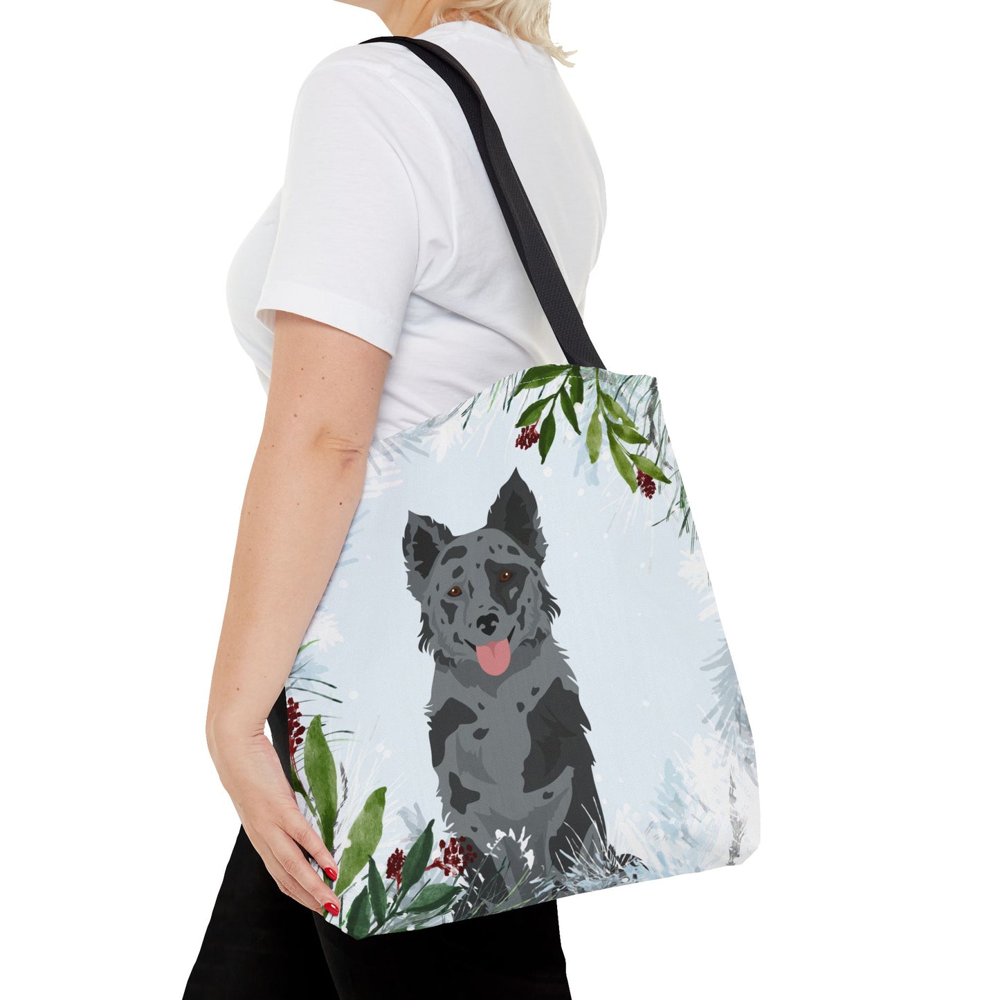 Mudi Dog Christmas Holiday Tote Bag 16x16