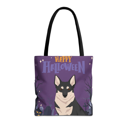 Swedish Elkhound Dog Happy Halloween Tote Bag 16x16