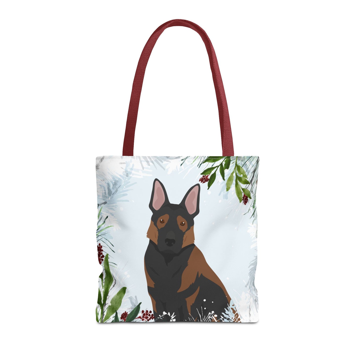 German Shepherd Dog Christmas Holiday Tote Bag 16x16