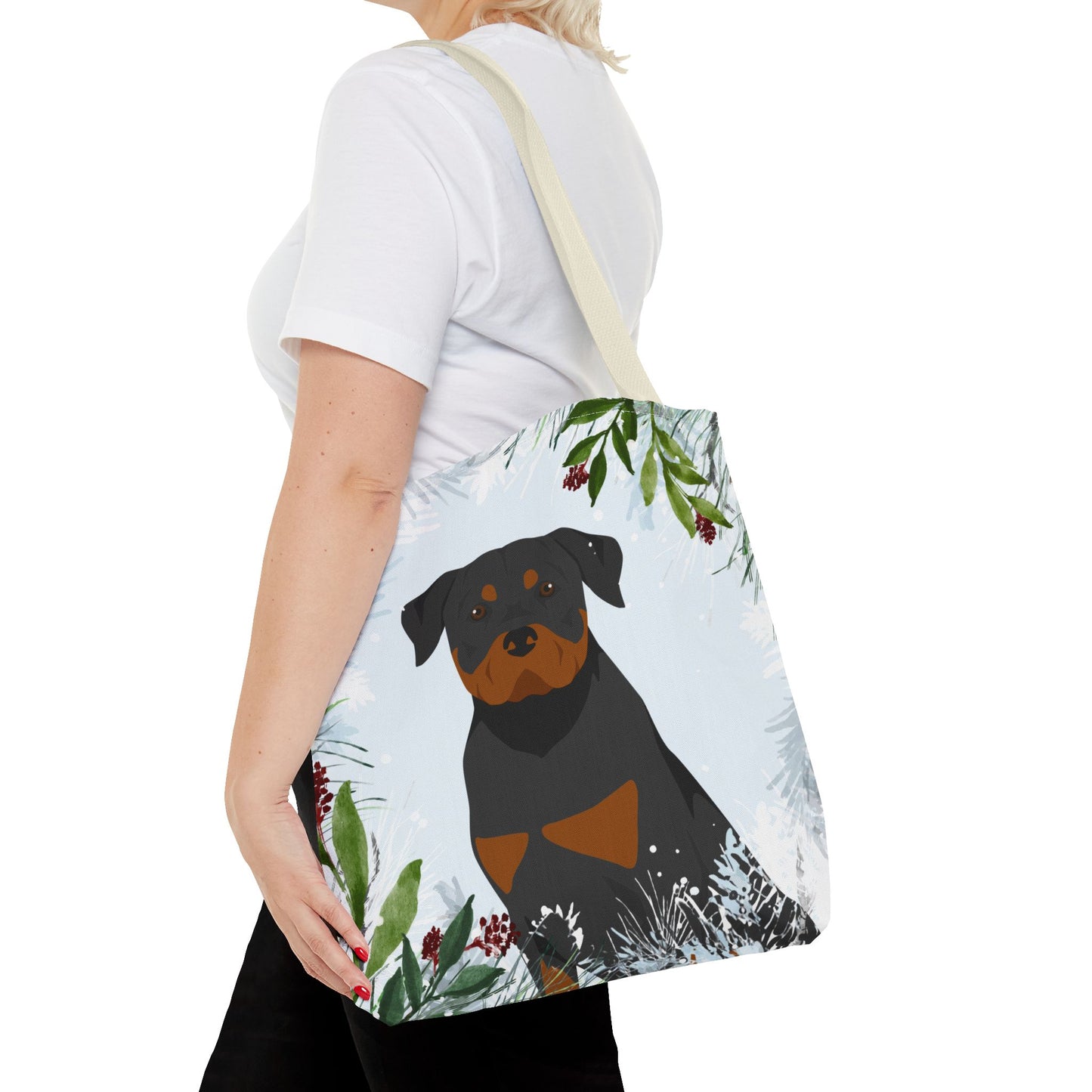 Rottweiler Dog Christmas Holiday Tote Bag 16x16