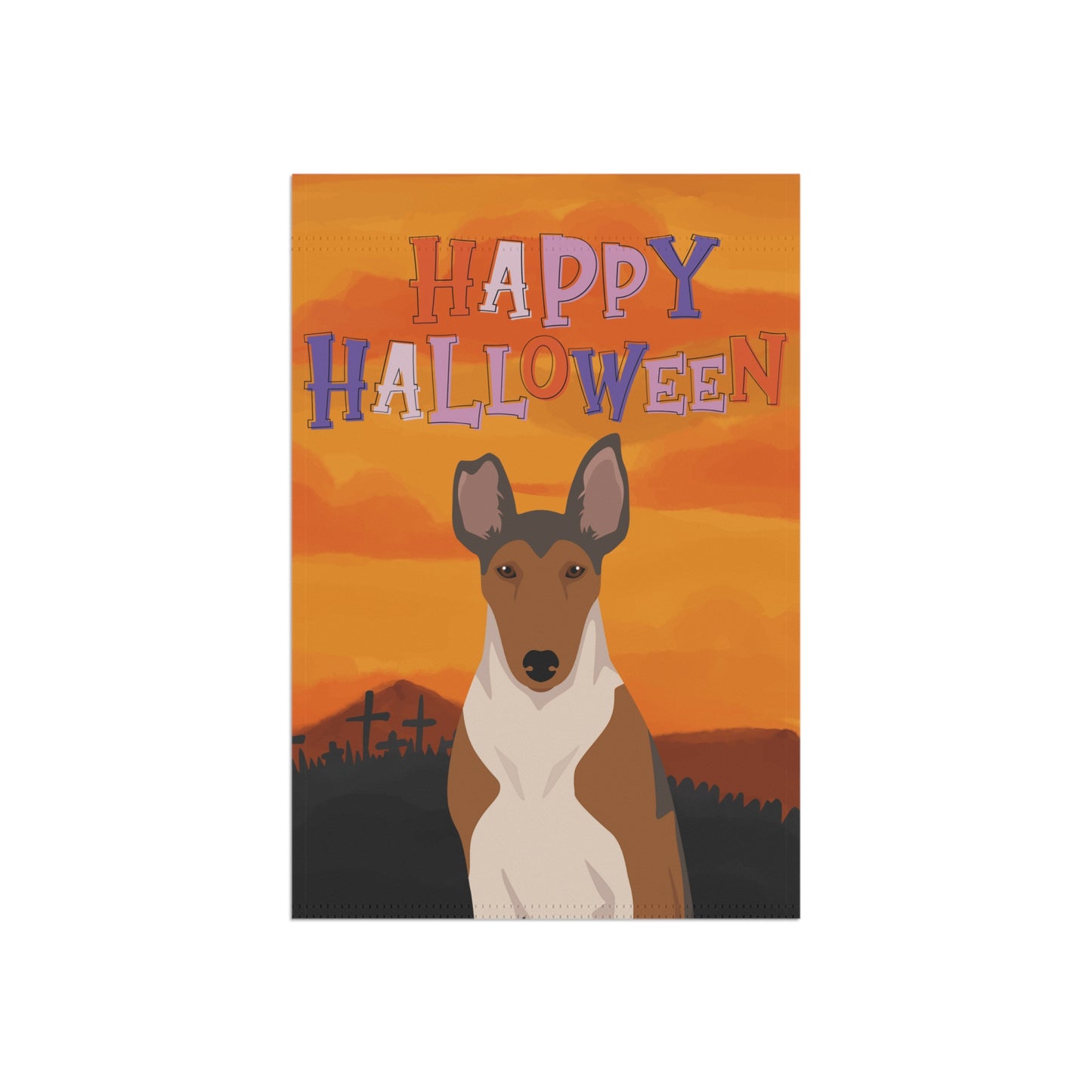 Smooth Collie Dog Halloween Garden Flag