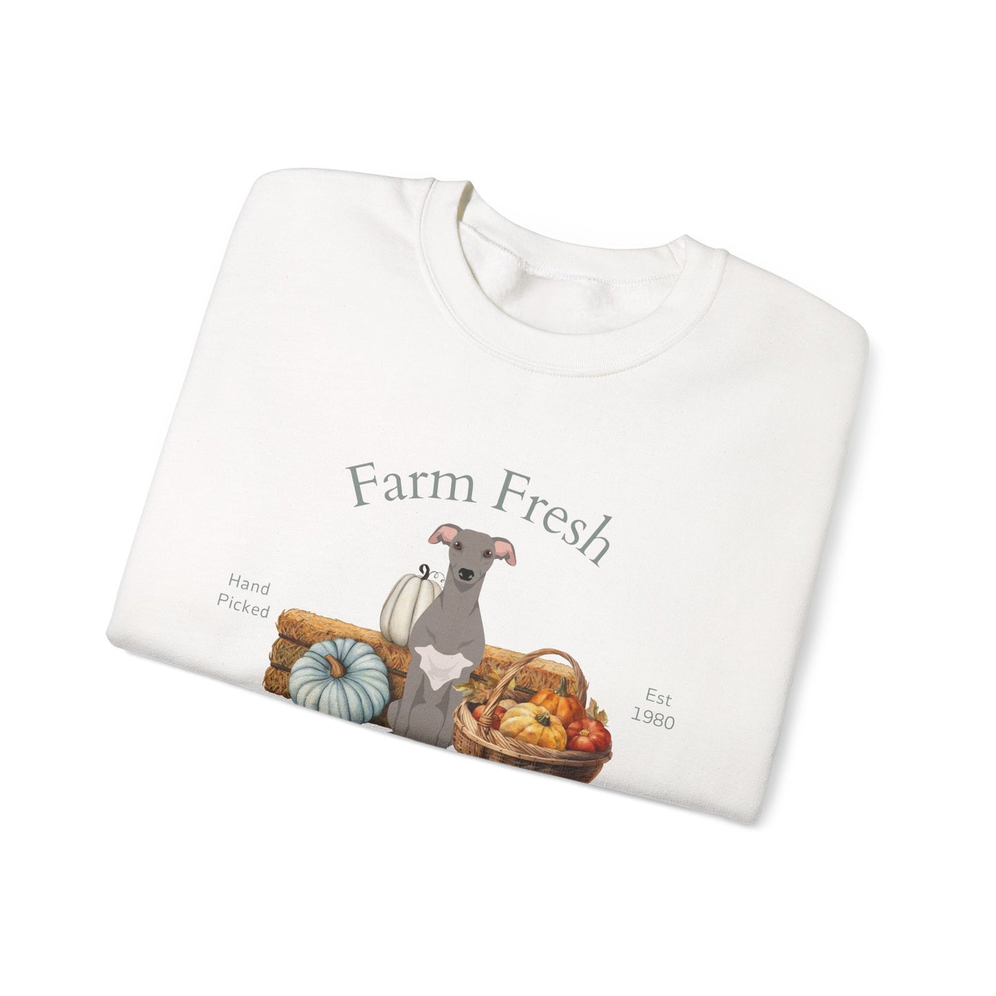 Whippet Dog Fall Farm Fresh Unisex Heavy Blend Crewneck Sweatshirt