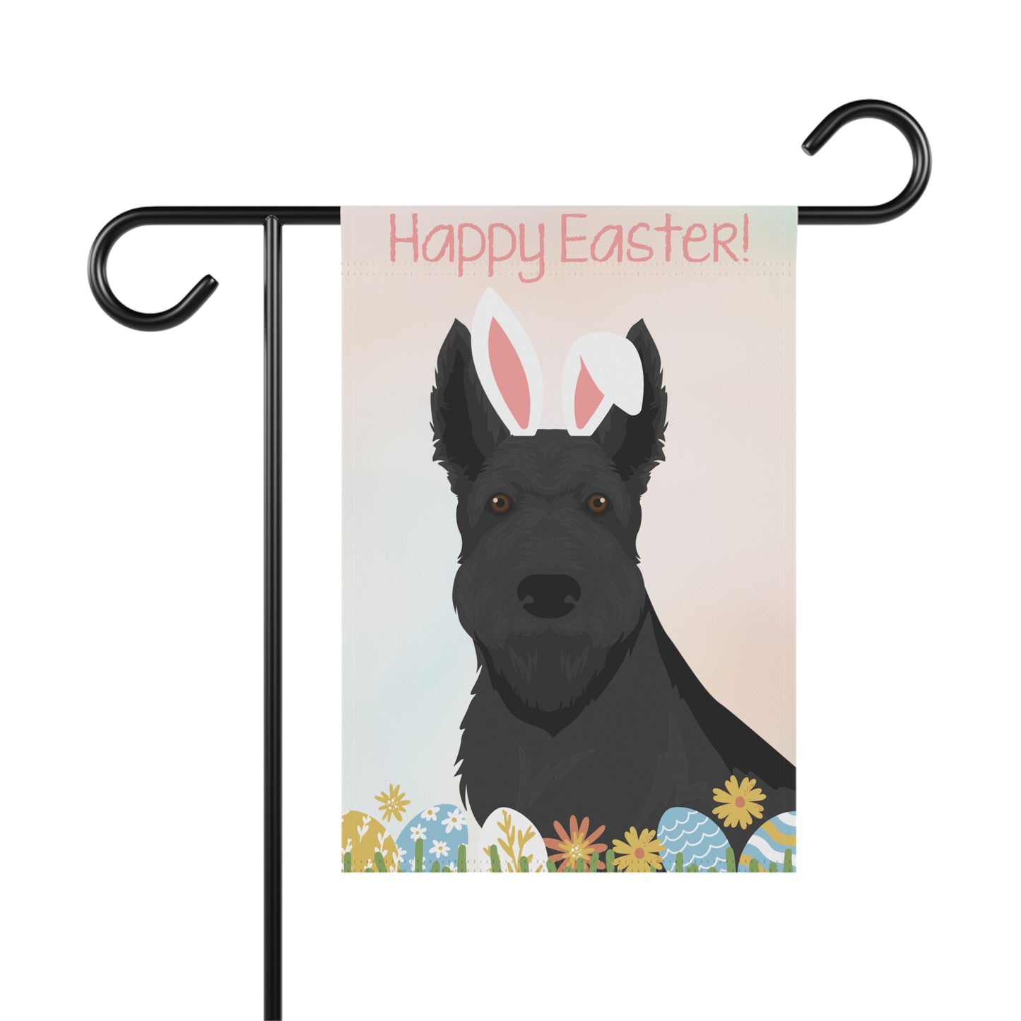 Scottish Terrier Dog Happy Easter Garden Flag
