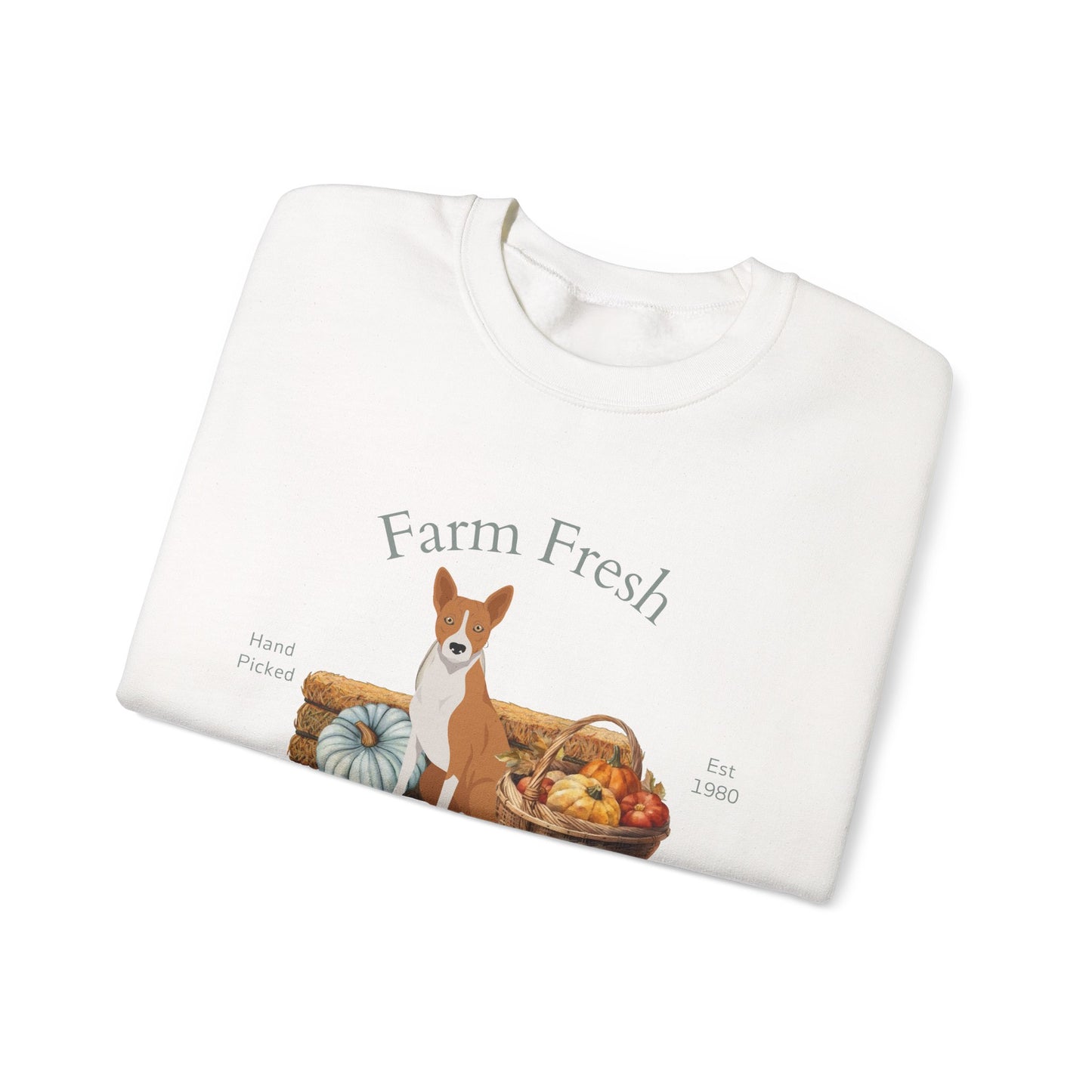 Basenji Dog Fall Farm Fresh Unisex Heavy Blend Crewneck Sweatshirt