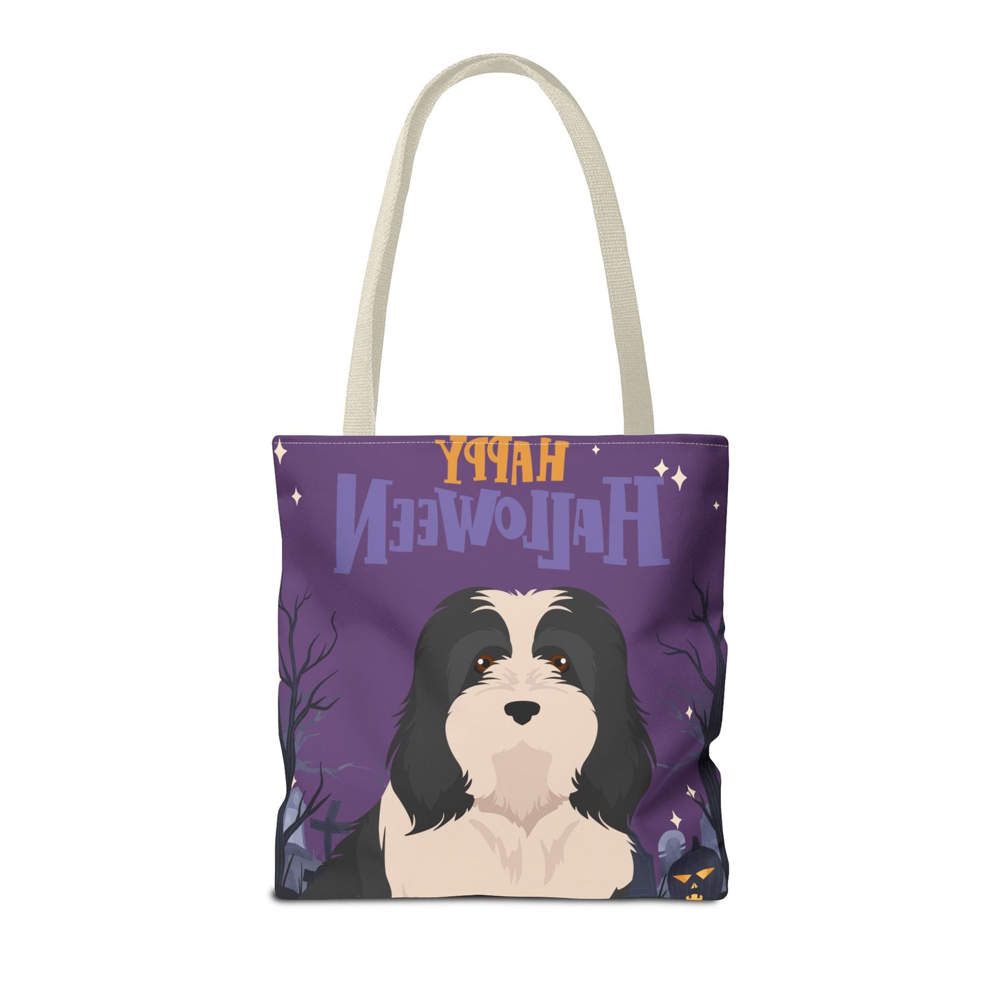 Havanese Dog Happy Halloween Tote Bag 16x16