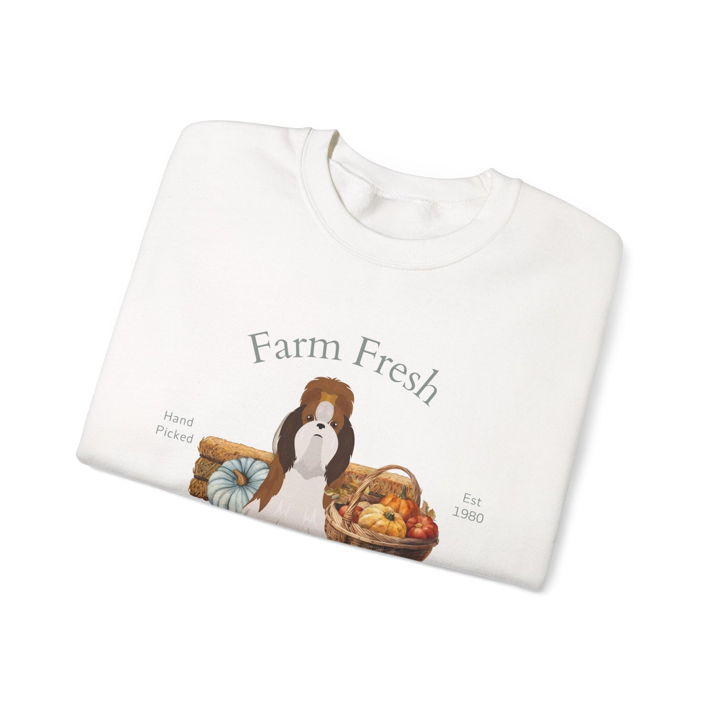 Shih Tzu Dog Fall Farm Fresh Unisex Heavy Blend Crewneck Sweatshirt