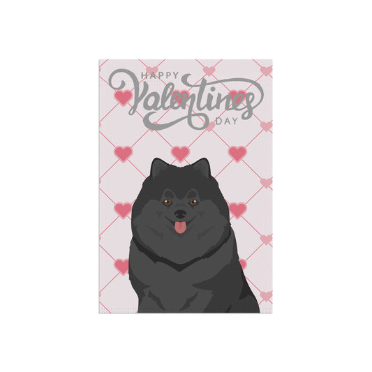 Pomeranian Dog Valentines Day Garden Flag