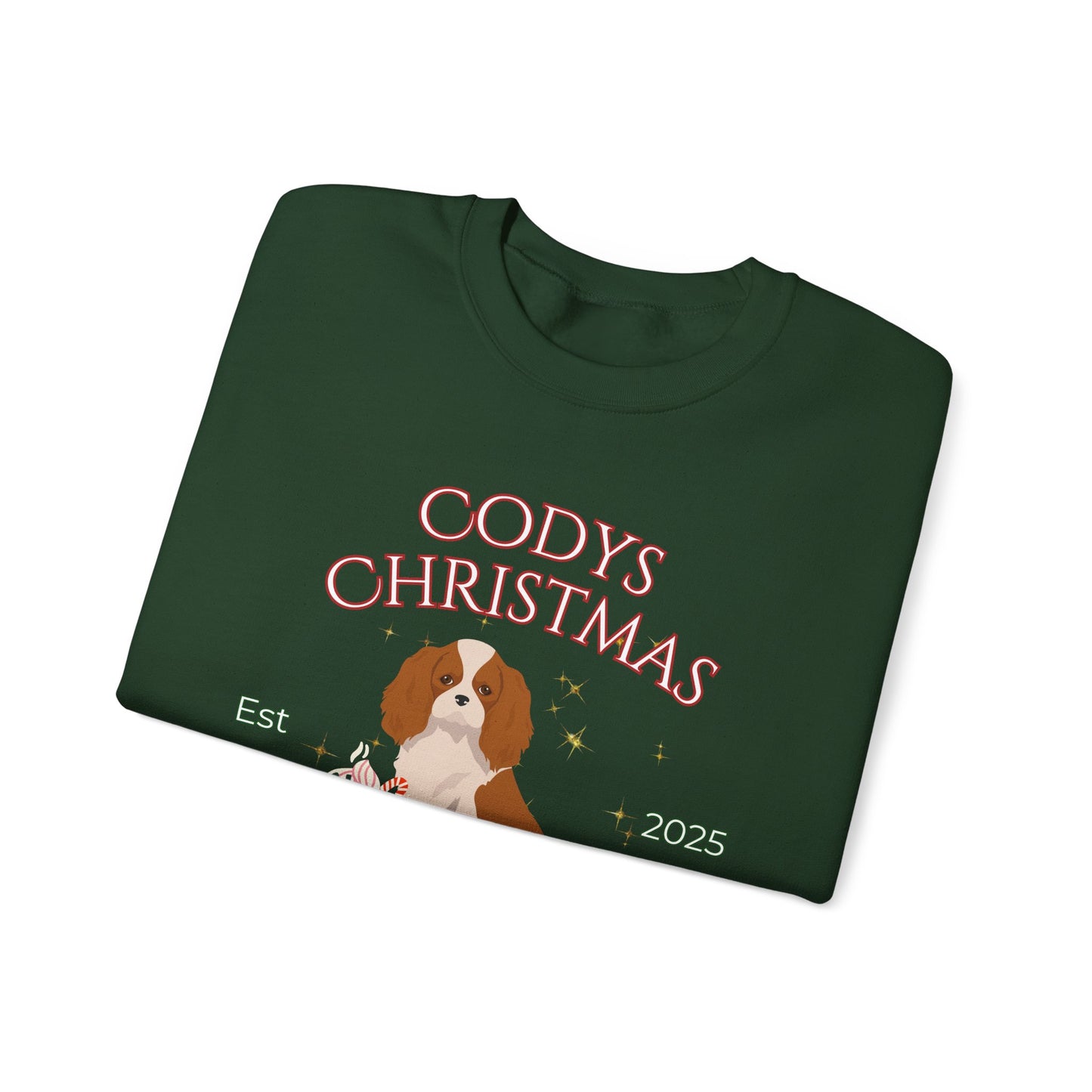 Cavalier King Charles Spaniel Dog Christmas Social Club Unisex Heavy Blend Crewneck Sweatshirt Custom Name