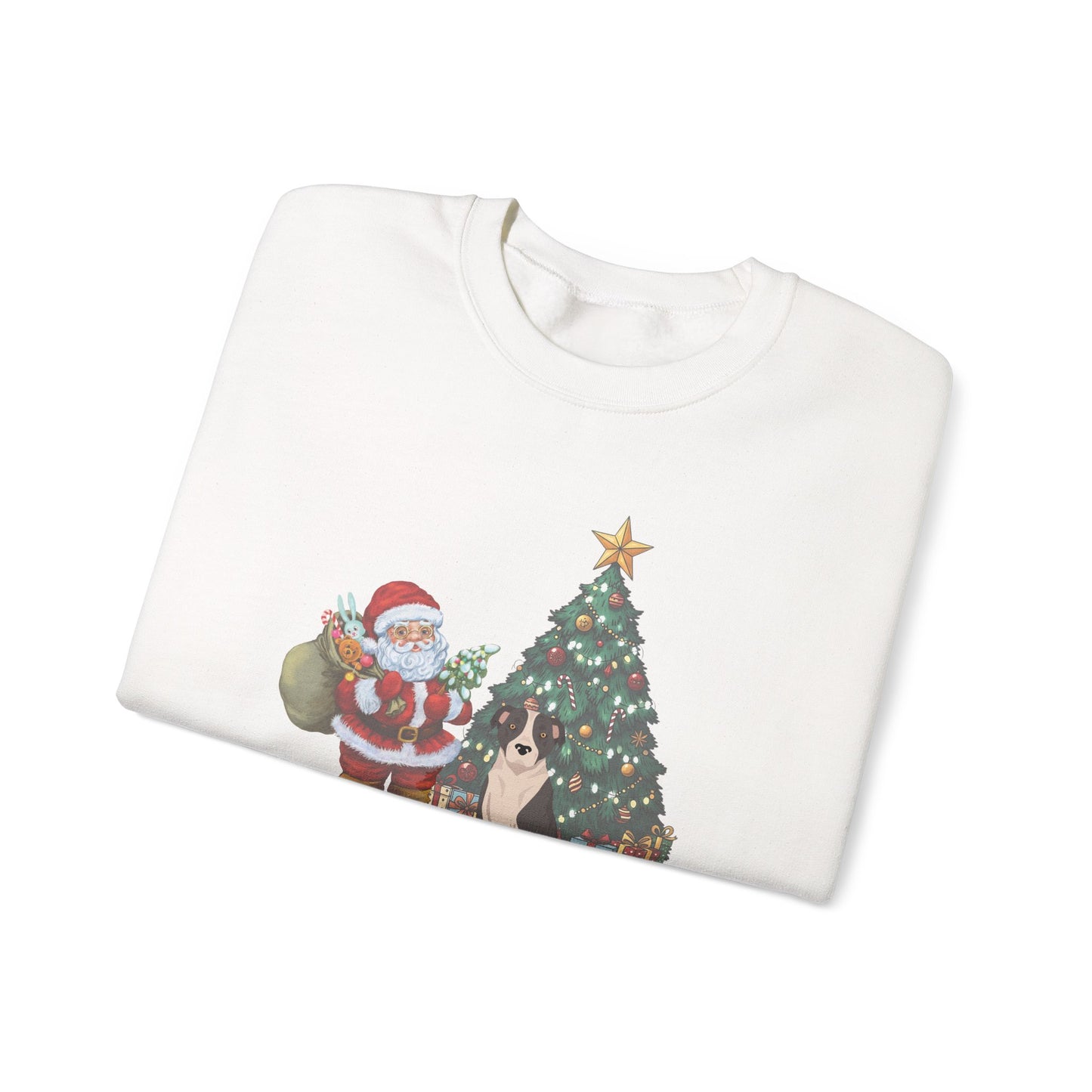 American Staffordshire Terrier Dog Santa's Little Helper Unisex Heavy Blend Crewneck Sweatshirt