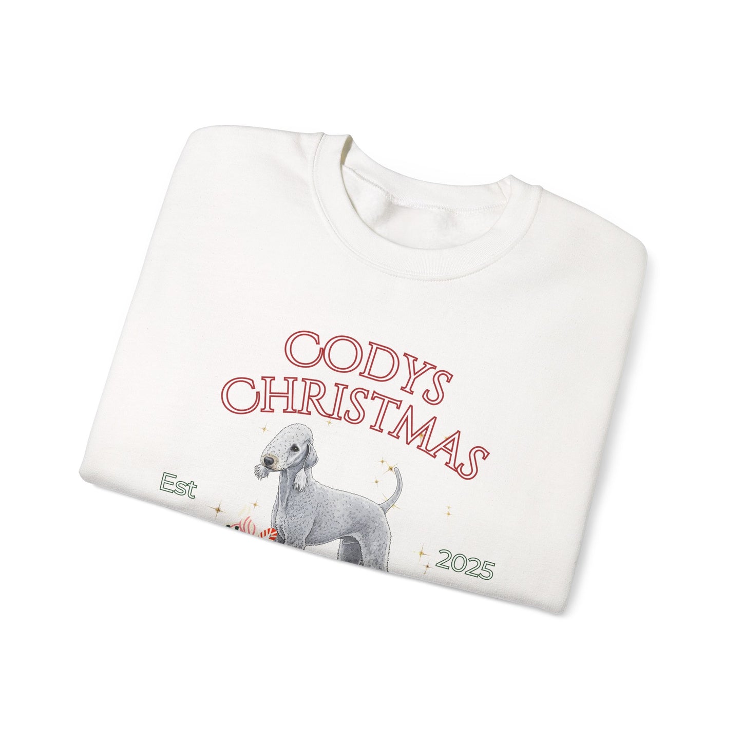 Bedlington Terrier Dog Christmas Social Club Unisex Heavy Blend Crewneck Sweatshirt Custom Name