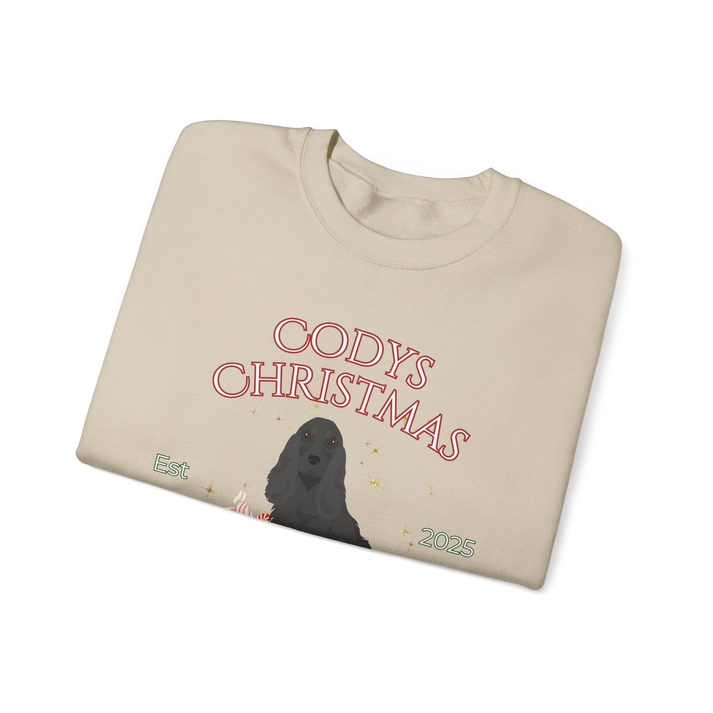 English Cocker Spaniel Dog Christmas Social Club Unisex Heavy Blend Crewneck Sweatshirt Custom Name