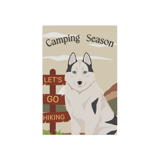 Siberian Husky Dog Camping Garden Flag