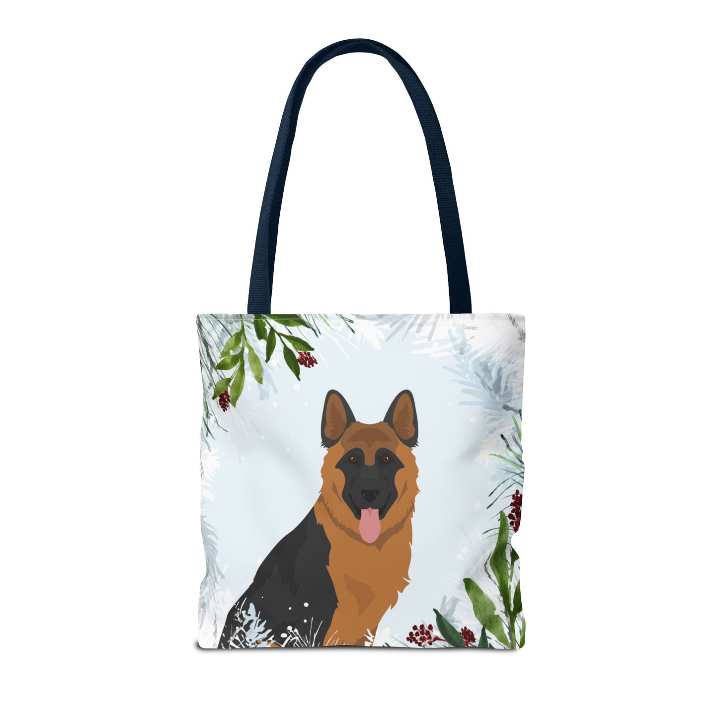 German Shepherd Dog Christmas Holiday Tote Bag 16x16