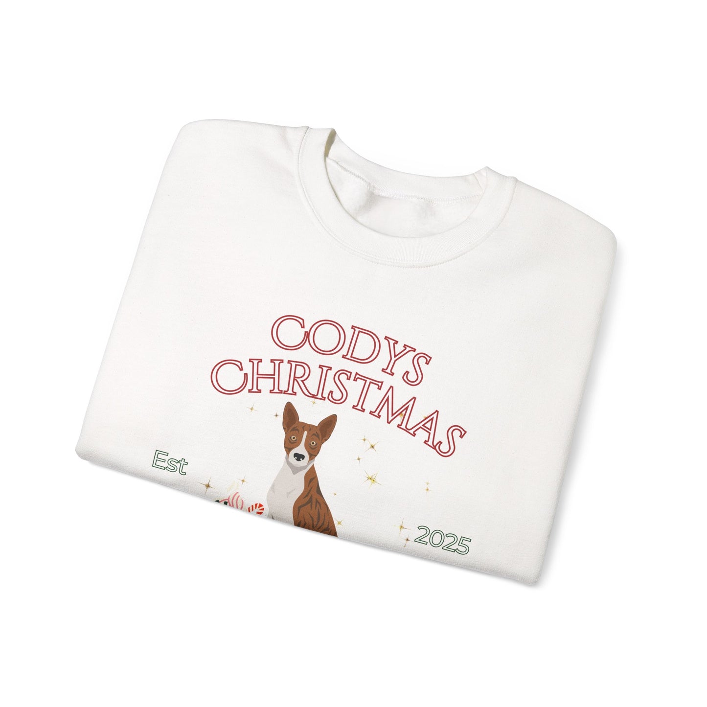 Basenji Dog Dog Christmas Social Club Unisex Heavy Blend Crewneck Sweatshirt Custom Name