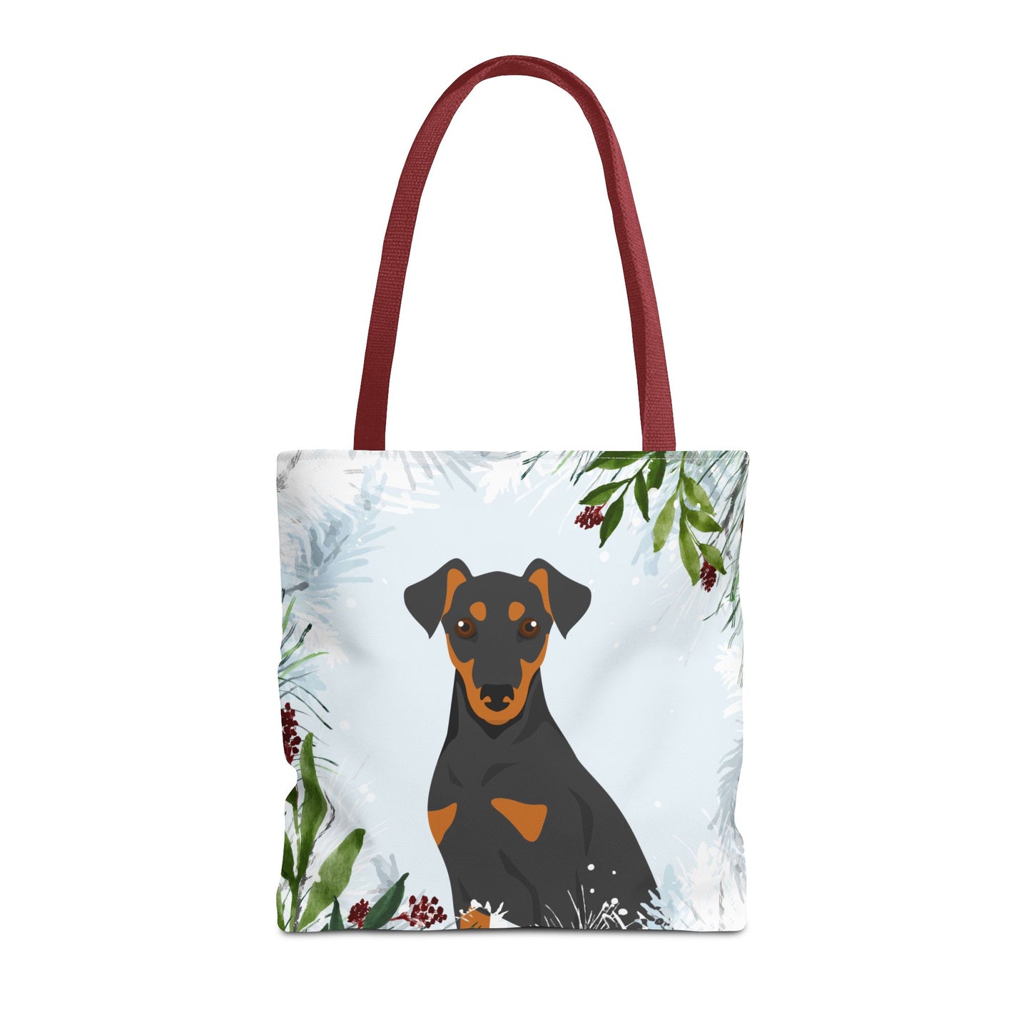 German Pinscher Dog Christmas Holiday Tote Bag 16x16