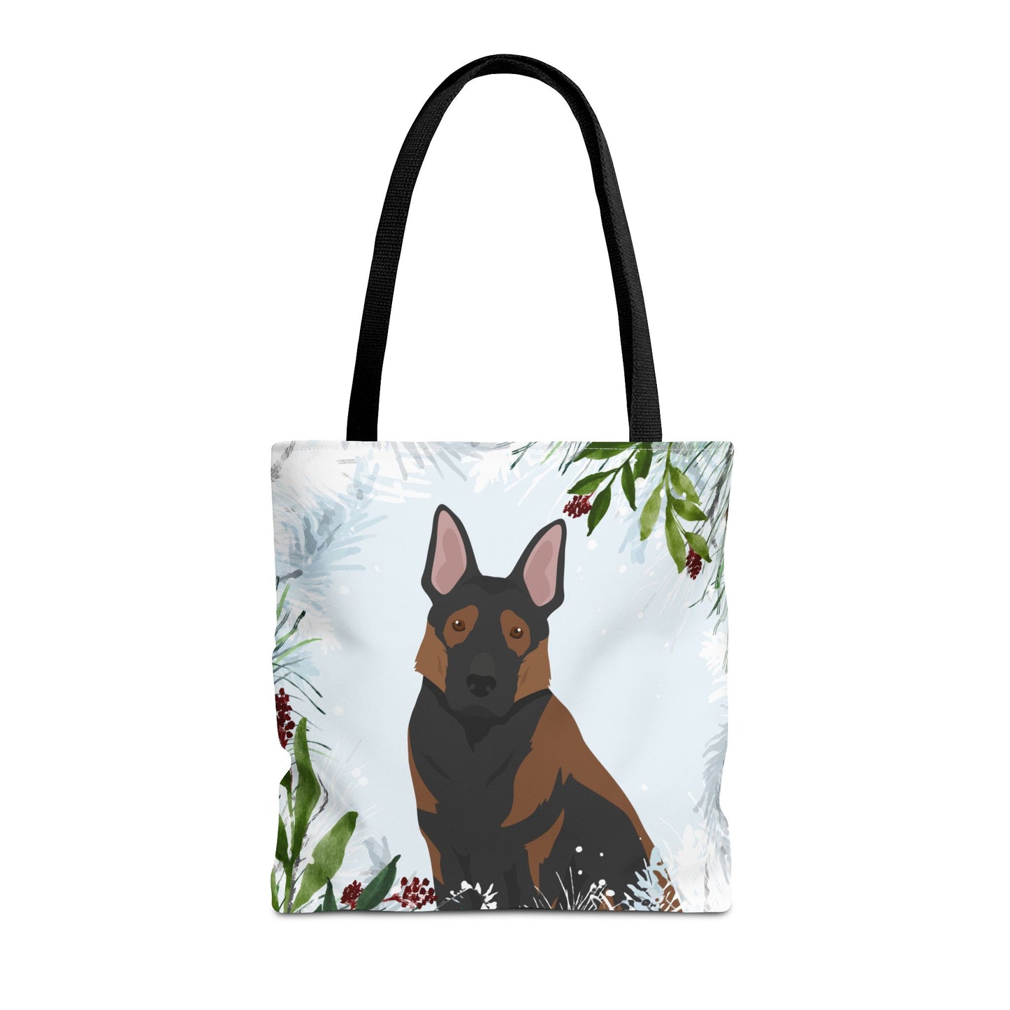 German Shepherd Dog Christmas Holiday Tote Bag 16x16