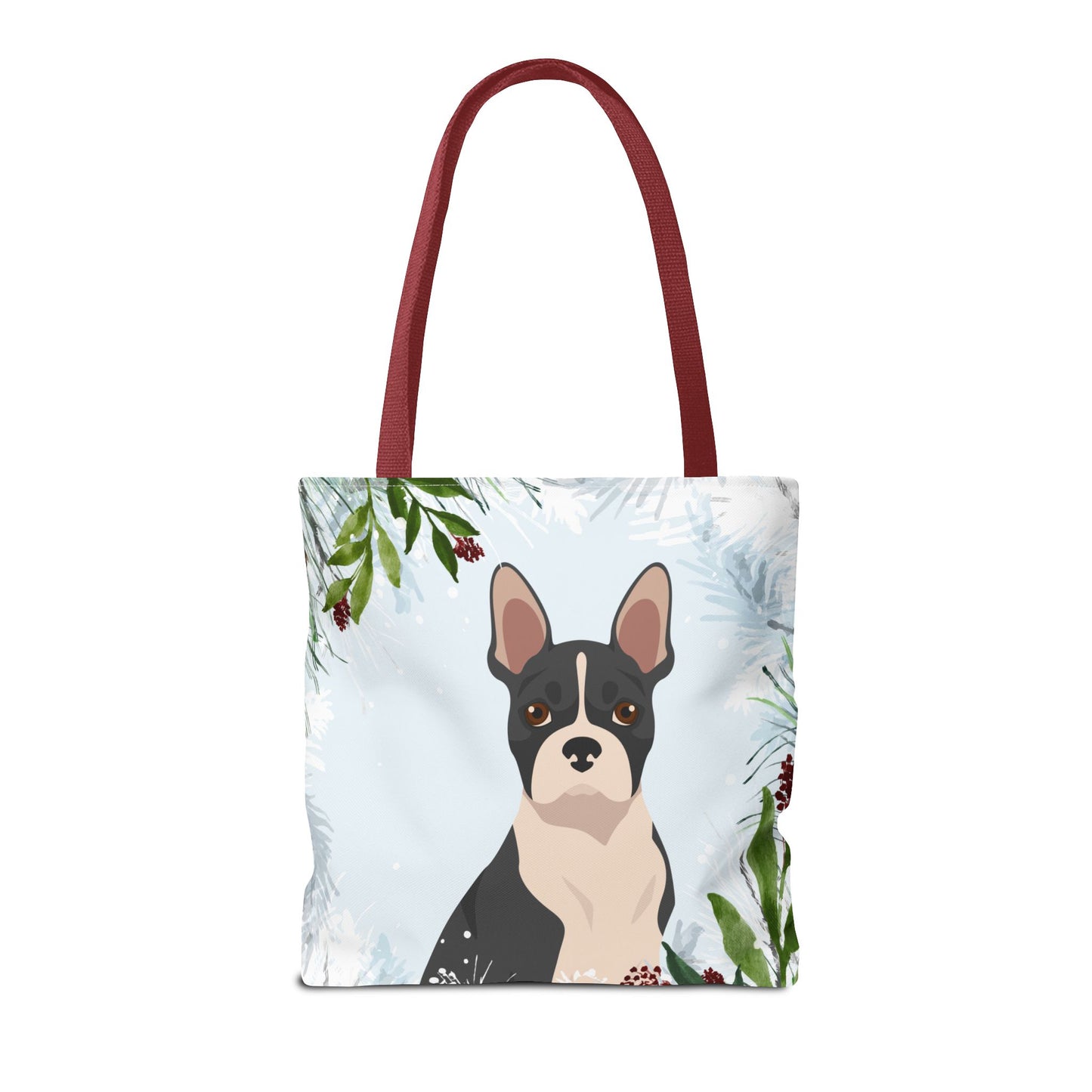 Boston Terrier Dog Christmas Holiday Tote Bag 16x16