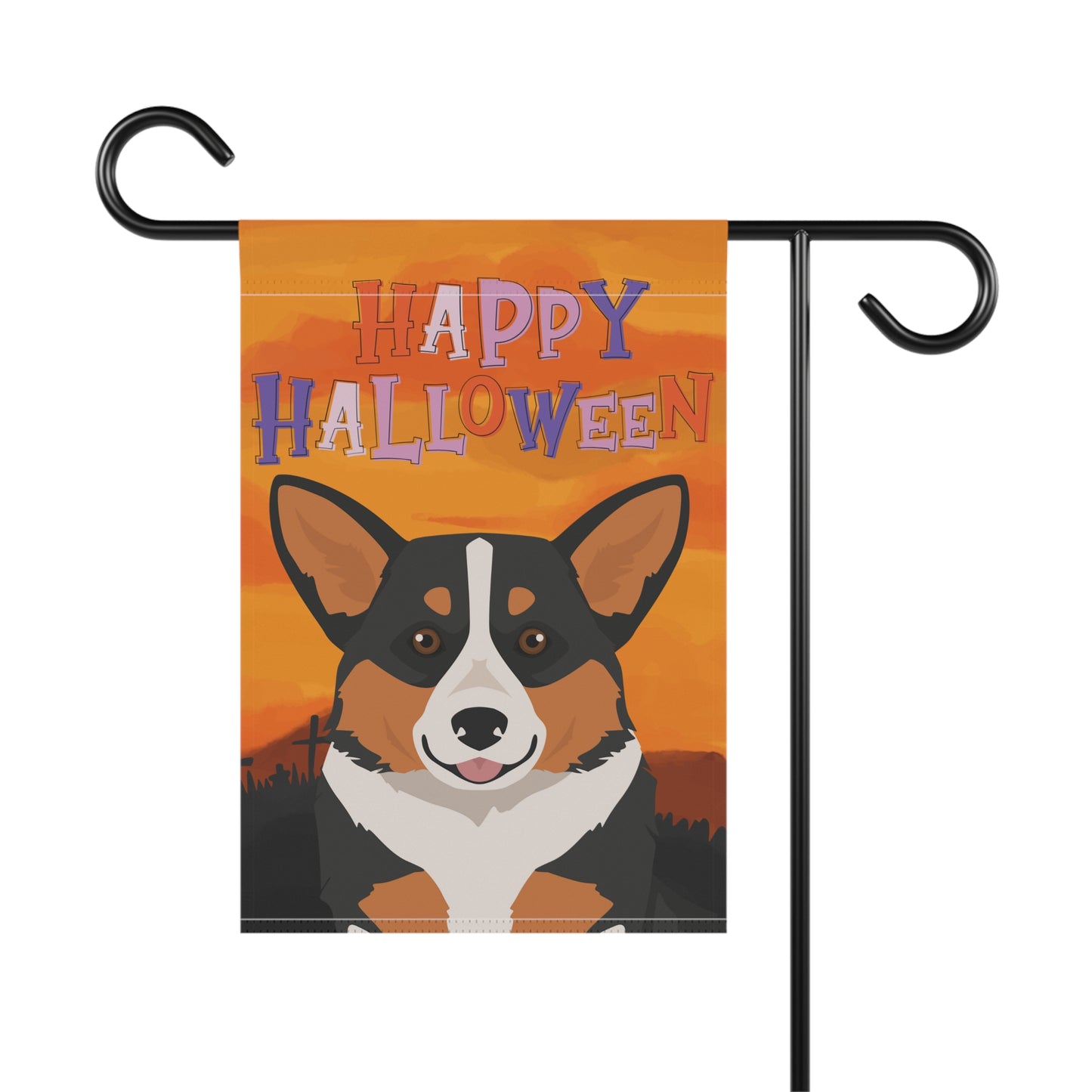 Pembroke Welsh Corgi Dog Halloween Garden Flag