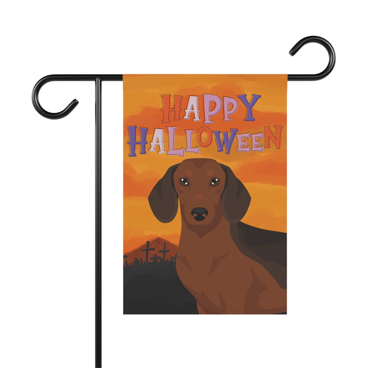 Dachshund Dog Halloween Garden Flag